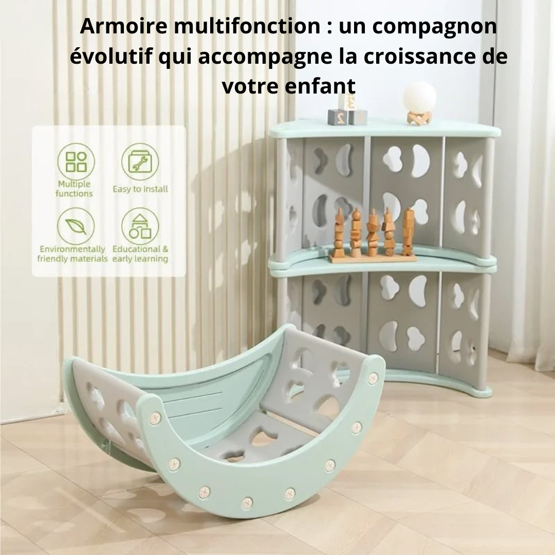 Mini Parc Aventure™ 6 en 1 – Aire de Jeu Intérieure Complète pour Enfants | Toboggan, Escalade & Apprentissage