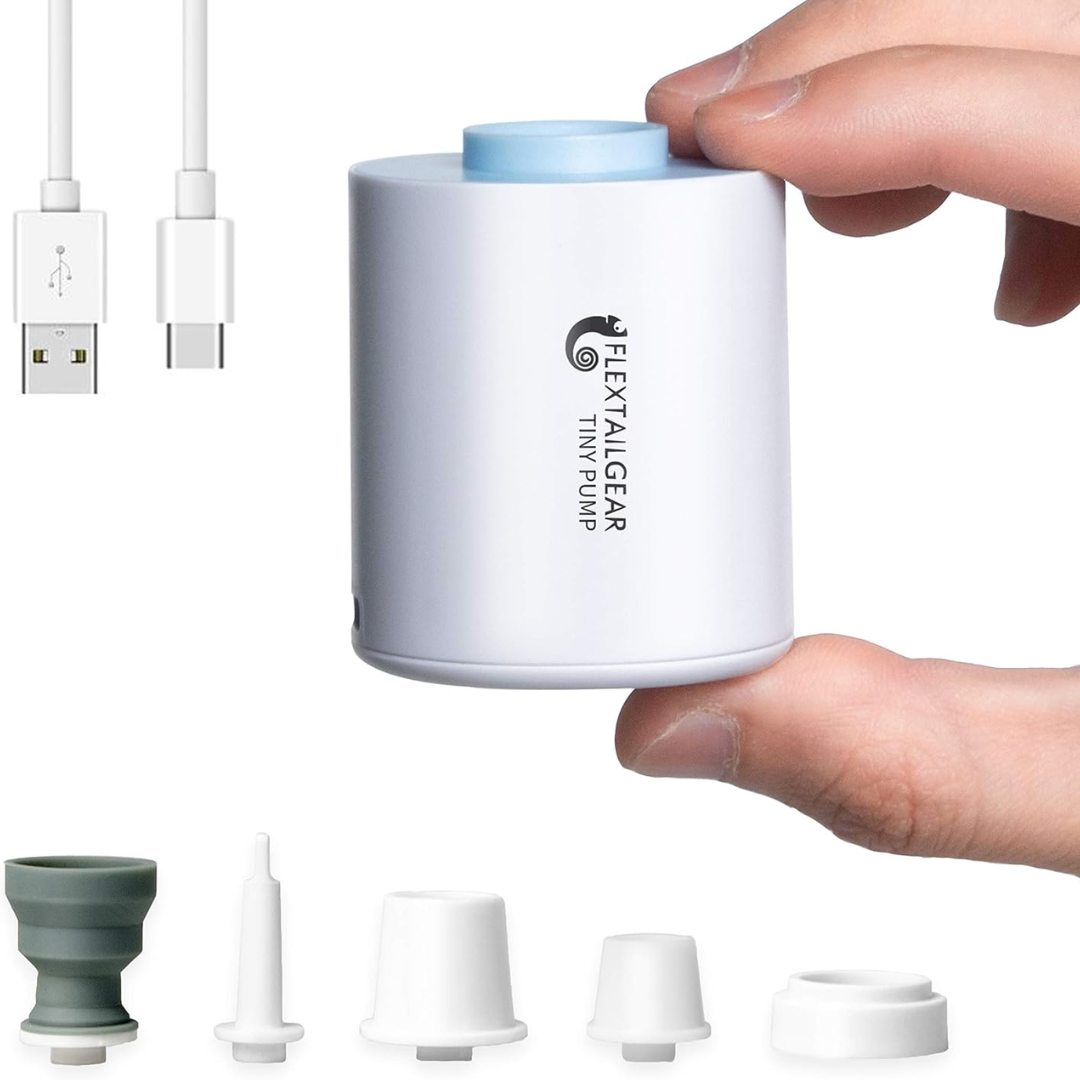CampAir™ 3-en-1 | Mini Pompe Électrique Rechargeable & Lampe LED Portable