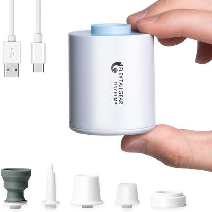 CampAir™ 3-en-1 | Mini Pompe Électrique Rechargeable & Lampe LED Portable