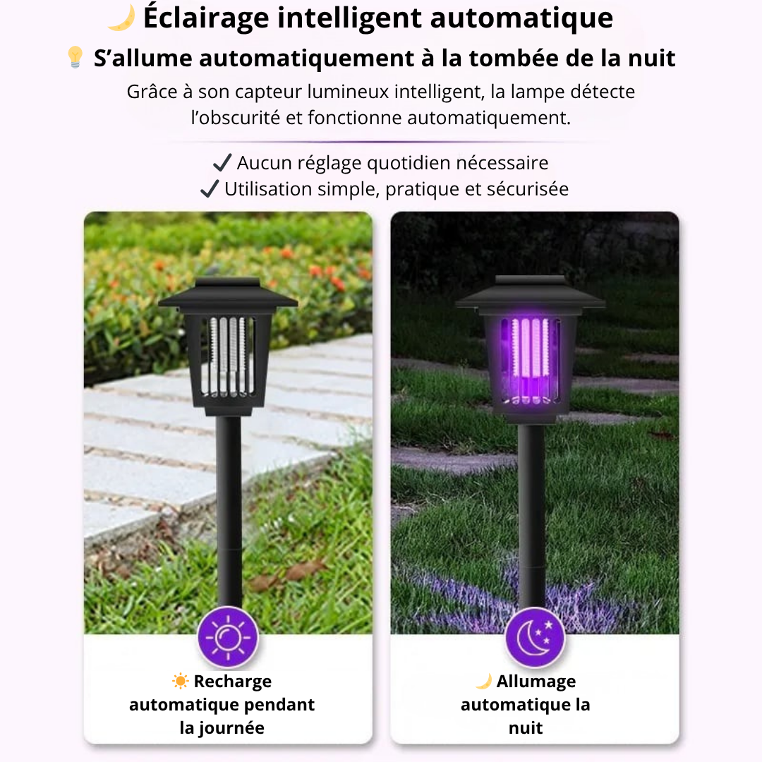 MosquiZen™ Pro | Lampe Solaire Extérieure Anti-Moustiques pour Jardin, Terrasse & Camping