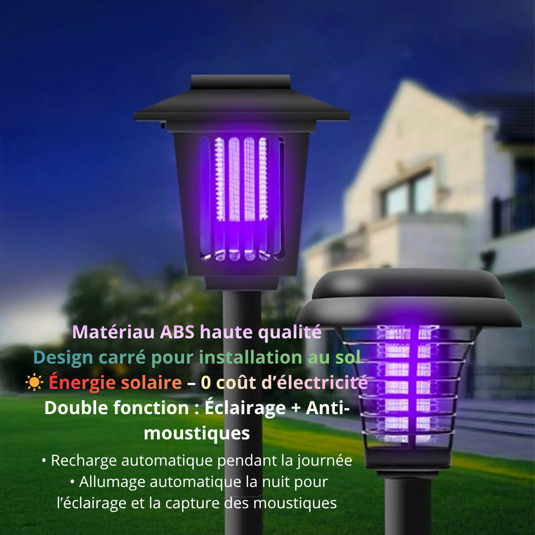 MosquiZen™ Pro | Lampe Solaire Extérieure Anti-Moustiques pour Jardin, Terrasse & Camping