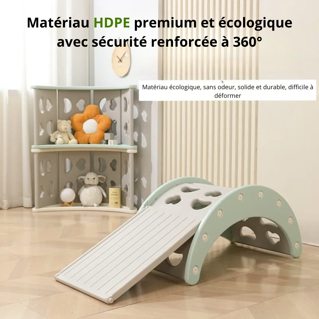 Mini Parc Aventure™ 6 en 1 – Aire de Jeu Intérieure Complète pour Enfants | Toboggan, Escalade & Apprentissage