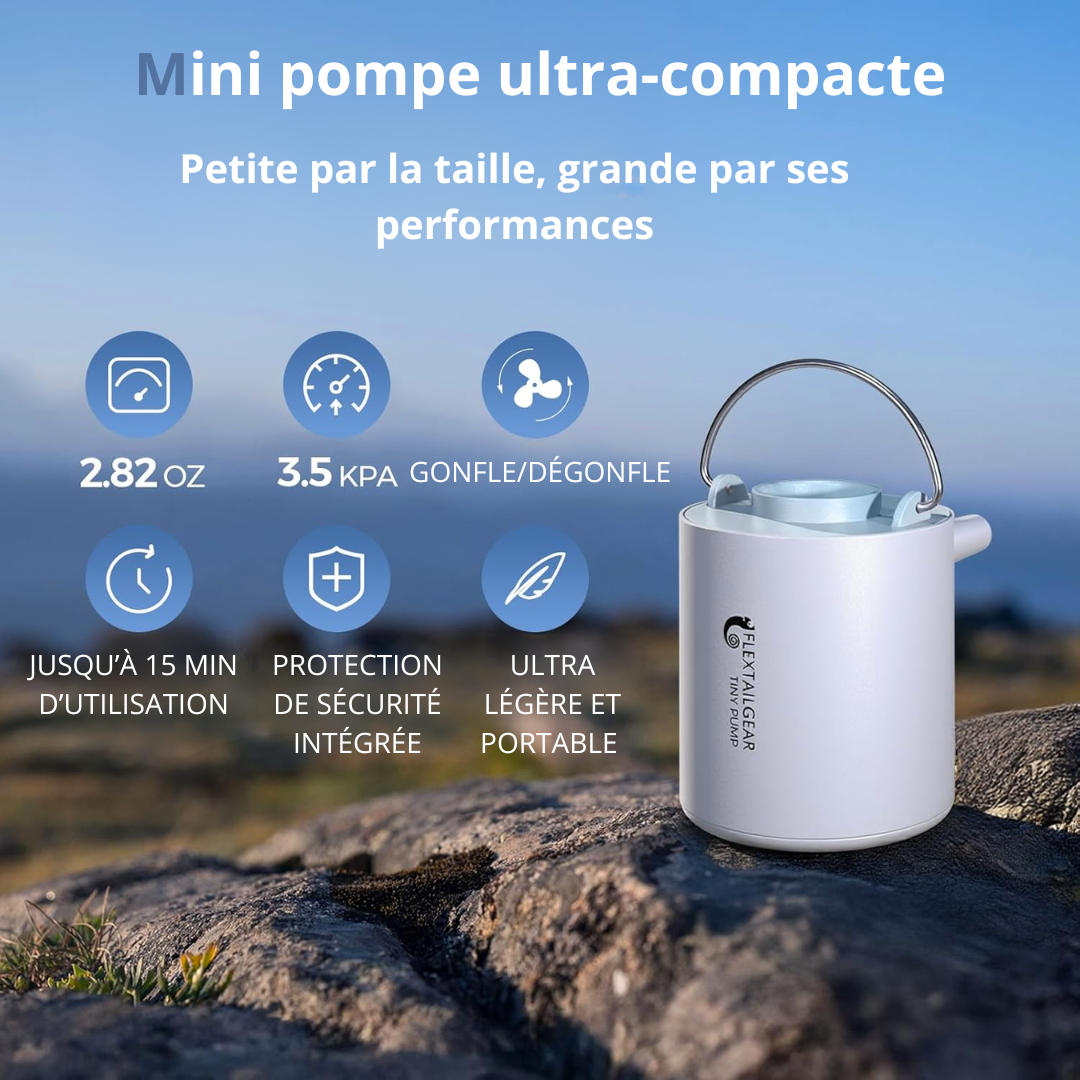 CampAir™ 3-en-1 | Mini Pompe Électrique Rechargeable & Lampe LED Portable