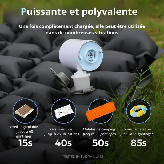 CampAir™ 3-en-1 | Mini Pompe Électrique Rechargeable & Lampe LED Portable